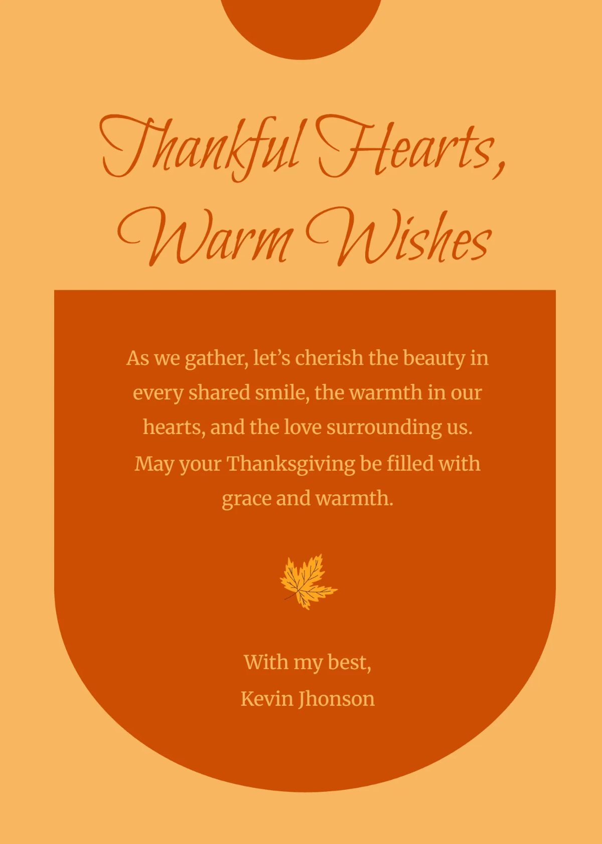 Free Beautiful Autumn Thanksgiving Wishes Template to Edit Online