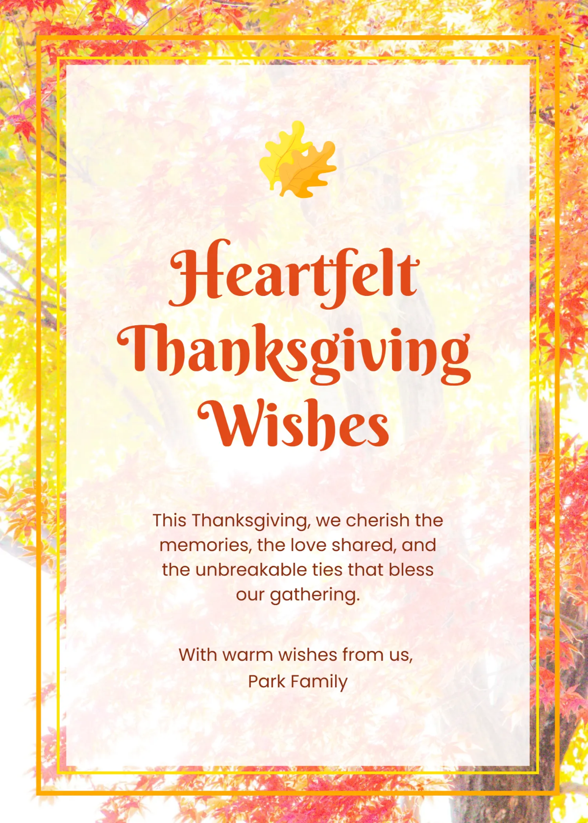 Free Watercolor Thanksgiving Wishes Template to Edit Online