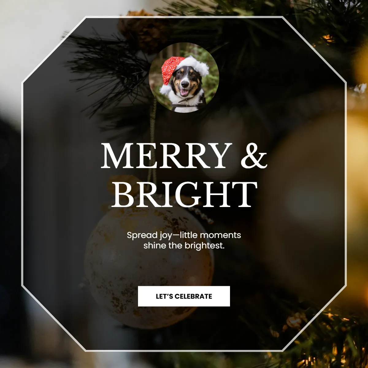 Free Merry & Bright Facebook Post Template to Edit Online