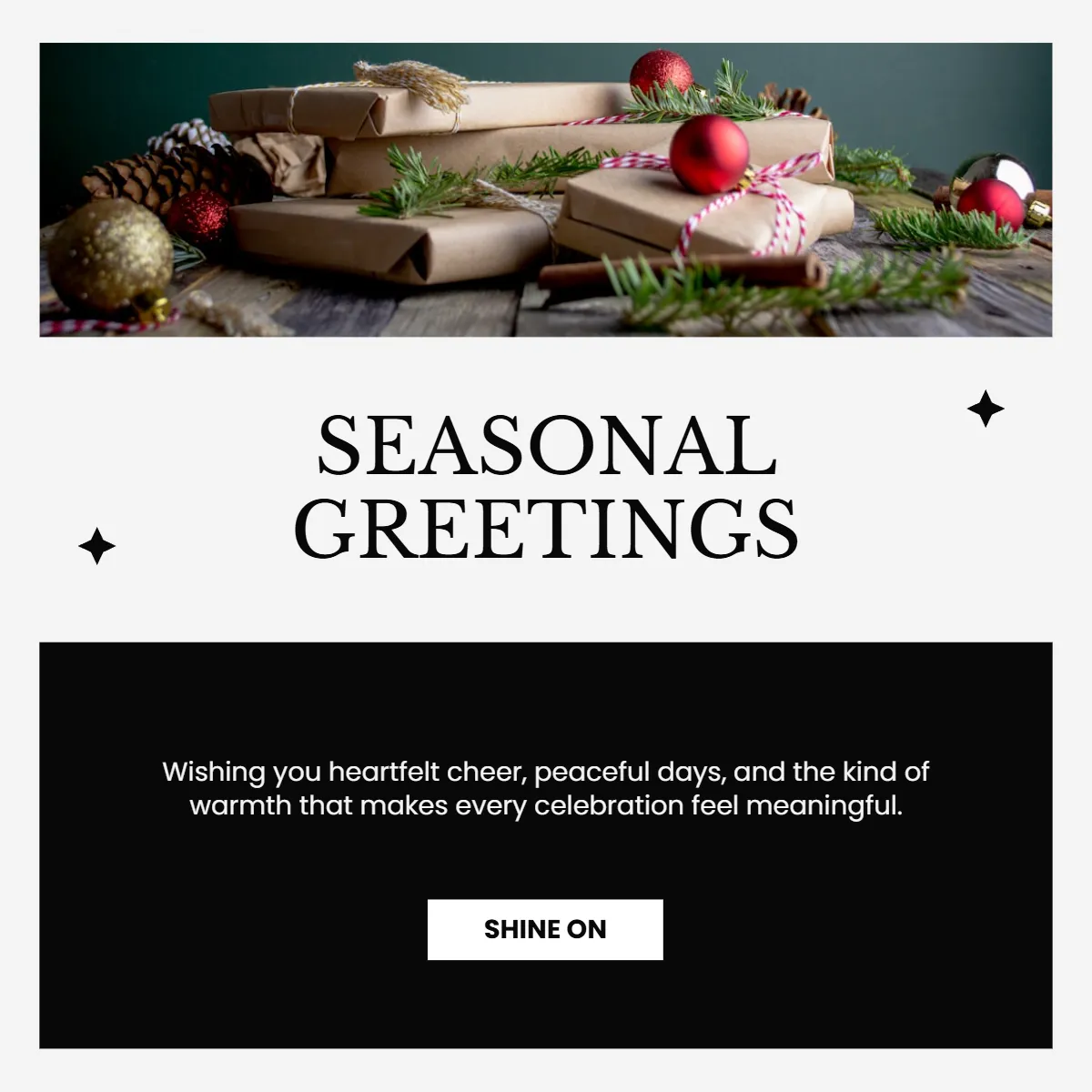 Free Seasonal Greetings Facebook Post Template to Edit Online