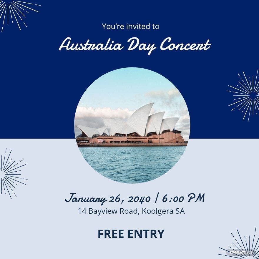 Free Australia Day Event Instagram Post Template
