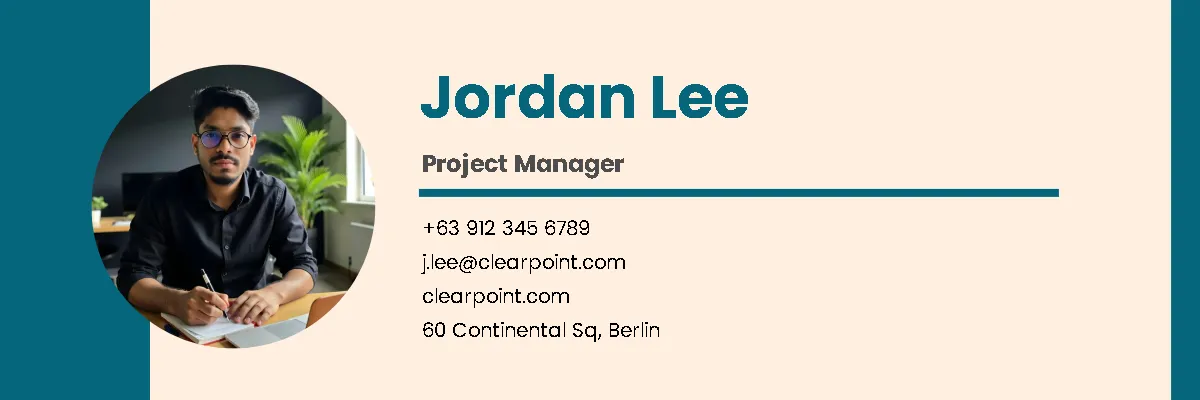 Free Clean Layout Email Signature Template to Edit Online