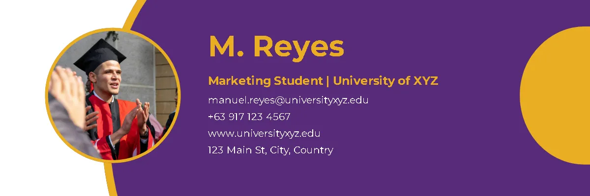 Free College Email Signature Template to Edit Online