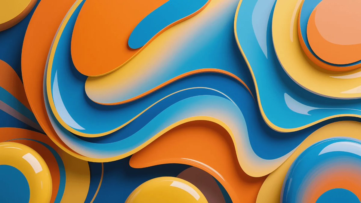 Free Orange and Blue Swirls Background Template to Edit Online