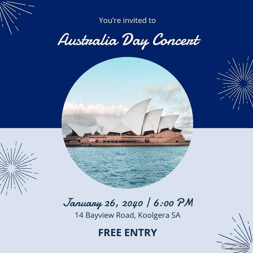 Free Australia Day Event Linkedin Post Template
