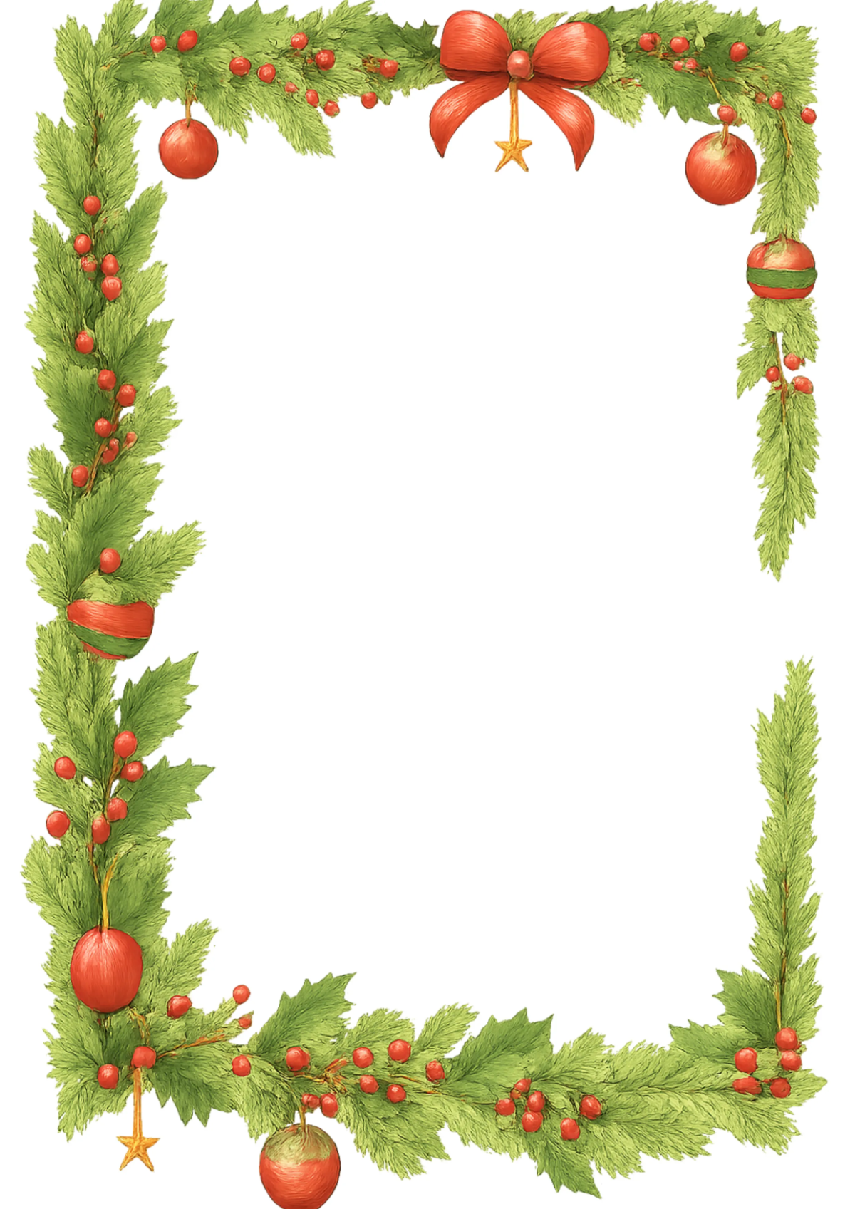 Free Watercolor Christmas Border Template to Edit Online