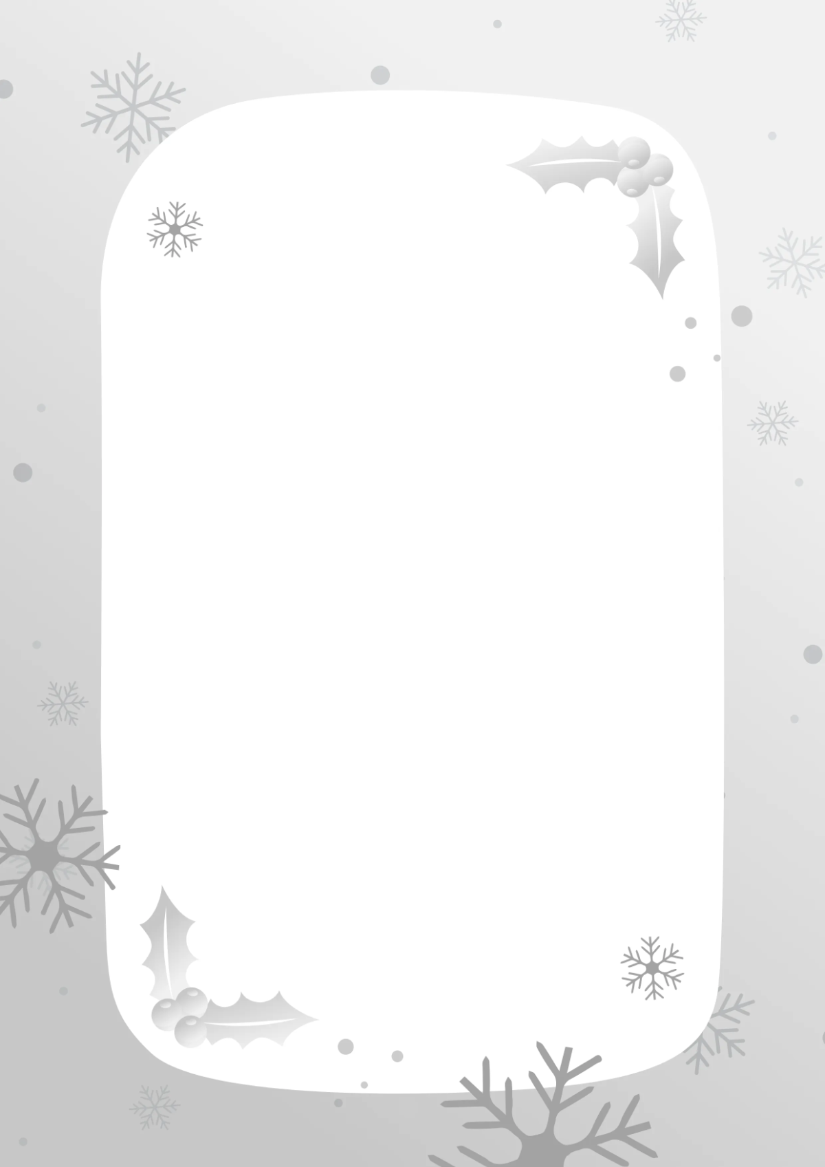 Free Silver Christmas Border Template to Edit Online
