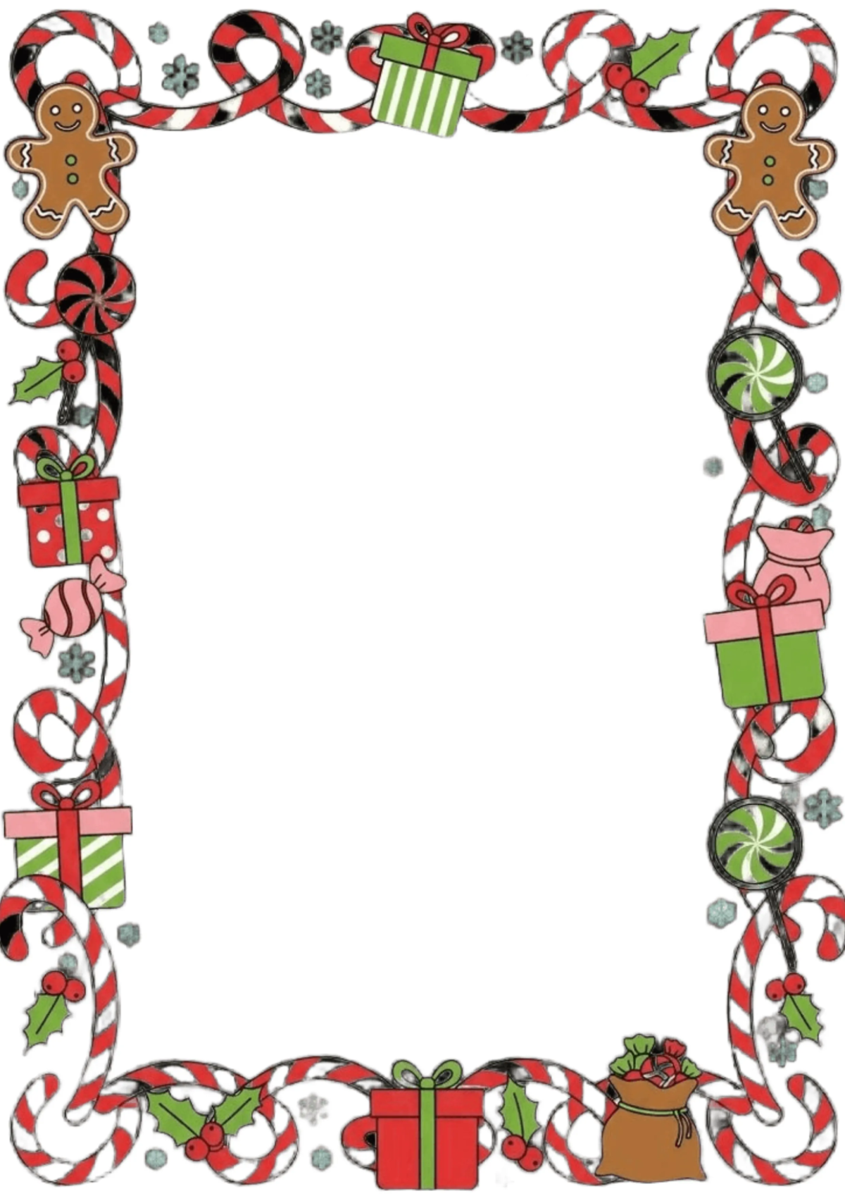Free White Christmas Border Template to Edit Online