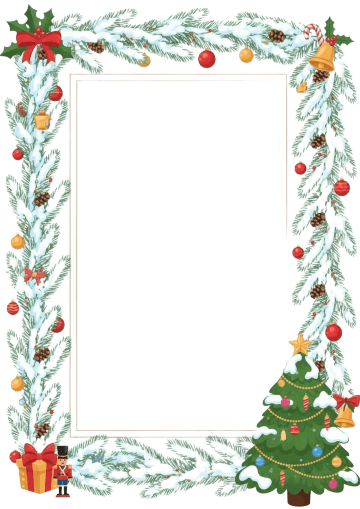 Free Christmas Tree Border Template to Edit Online