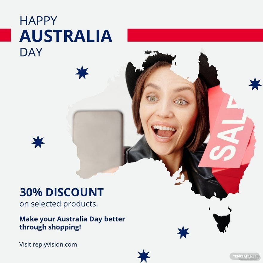 Free Happy Australia Day Linkedin Post Template Template