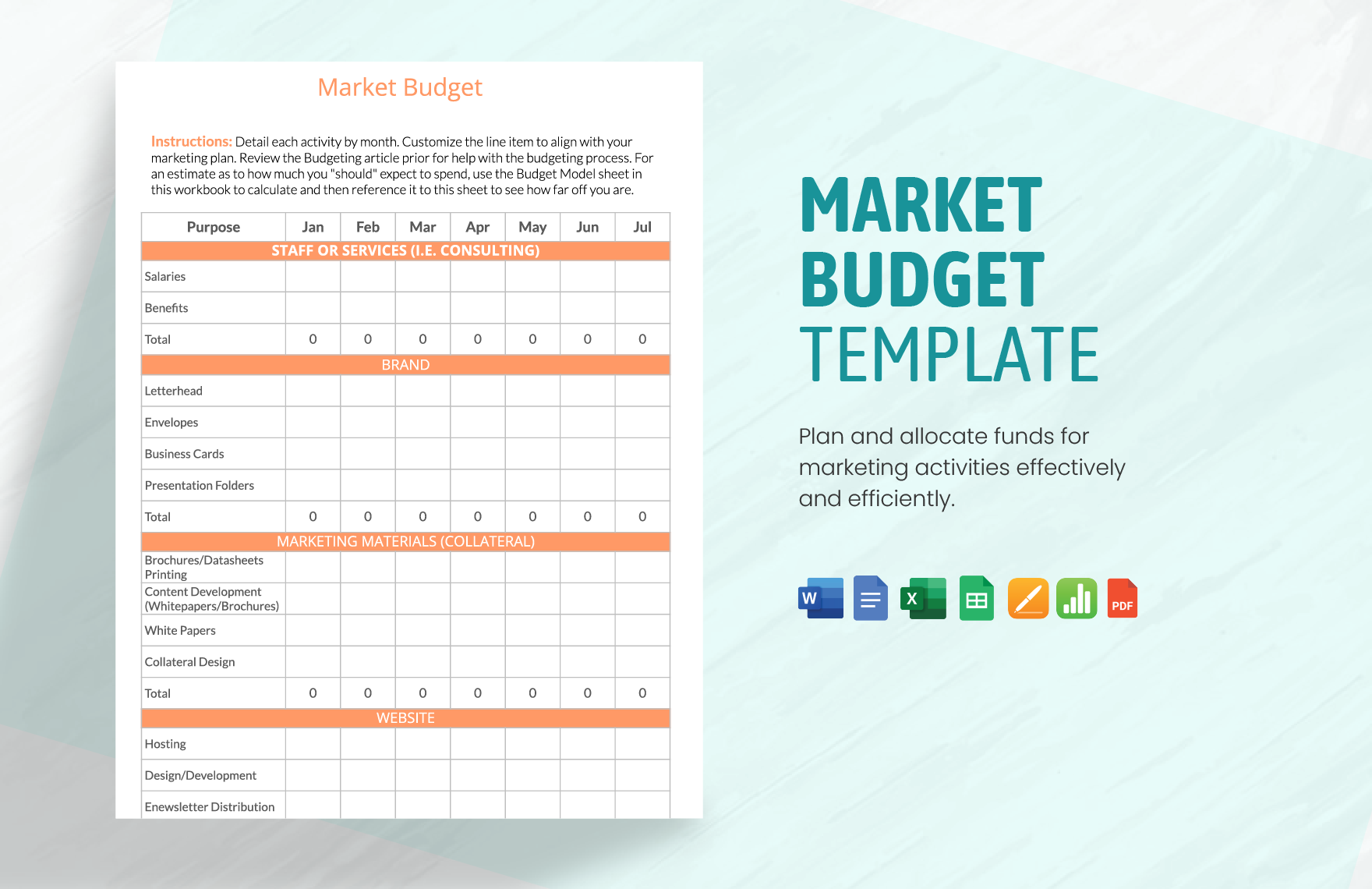 Market Budget Template