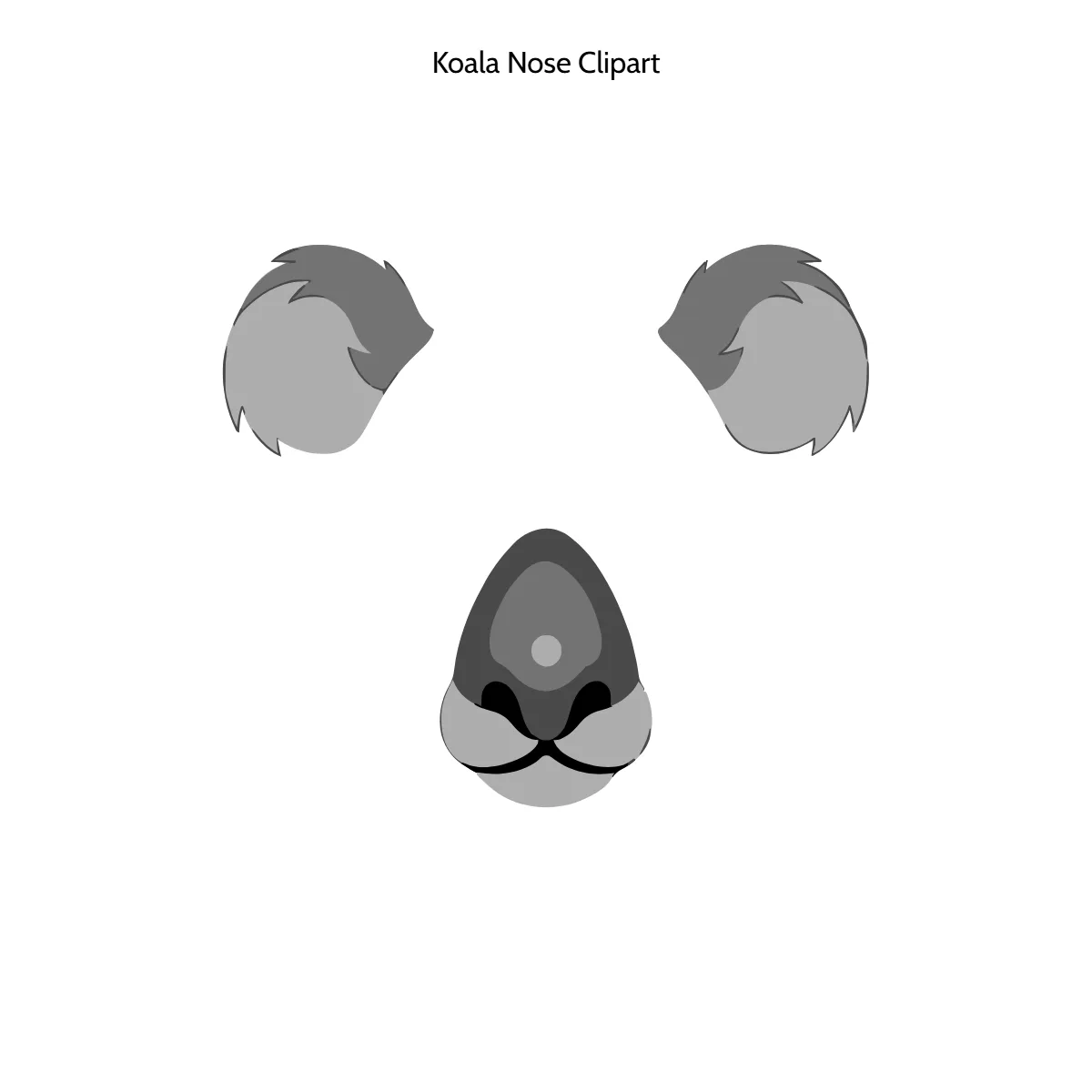 Free Koala Nose Cartoon Vector Clipart (PNG, SVG) to Edit Online