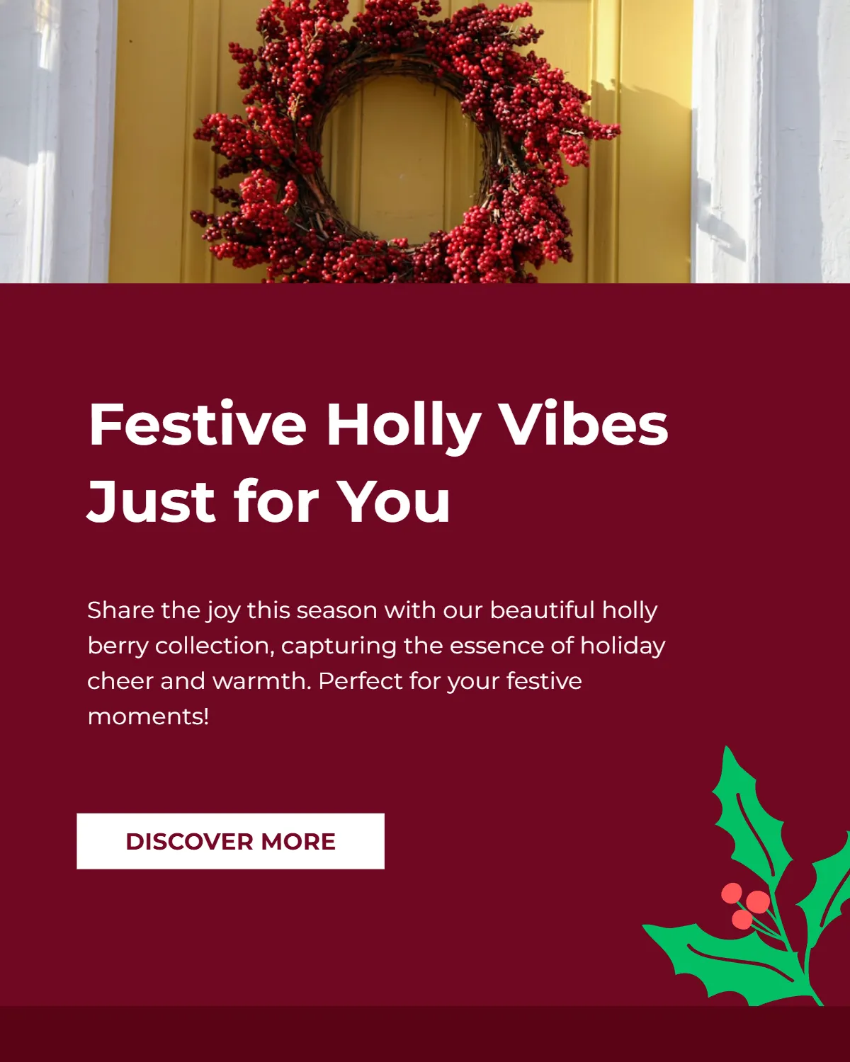 Free Holly Berry Instagram Post Template to Edit Online Free Holly Berry Instagram Post Template to Edit Online