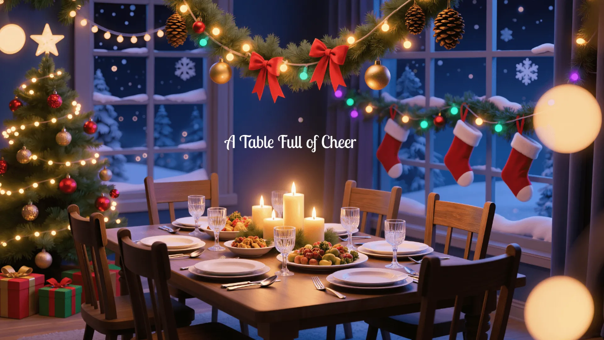 Free Christmas Eve Dinner Background Template to Edit Online