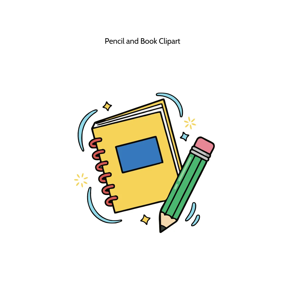 Free Pencil and Book Vector Clipart (PNG, SVG) to Edit Online