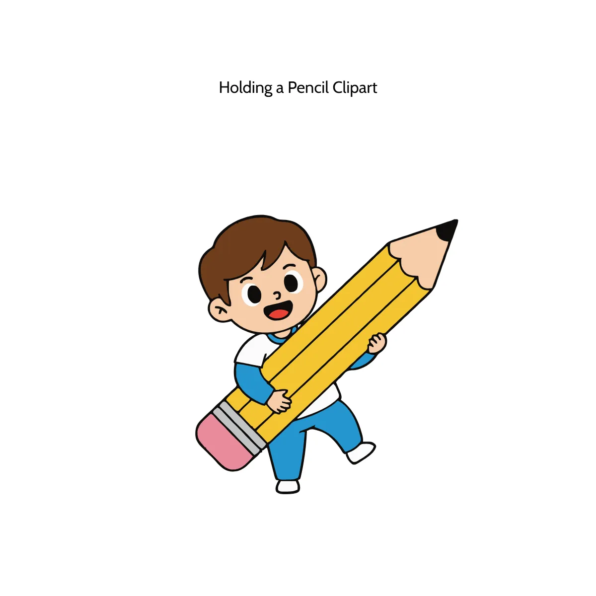 Free Holding a Pencil Vector Clipart (PNG, SVG) to Edit Online