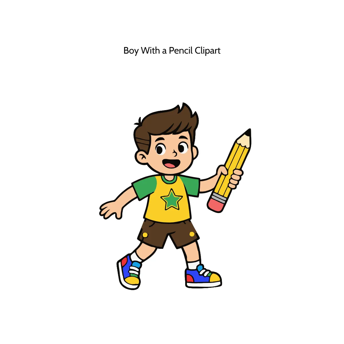Free Boy With a Pencil Vector Clipart (PNG, SVG) to Edit Online