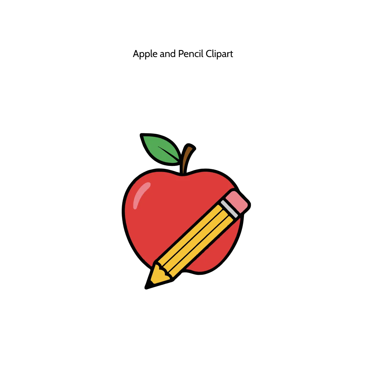 Free Apple and Pencil Vector Clipart (PNG, SVG) to Edit Online