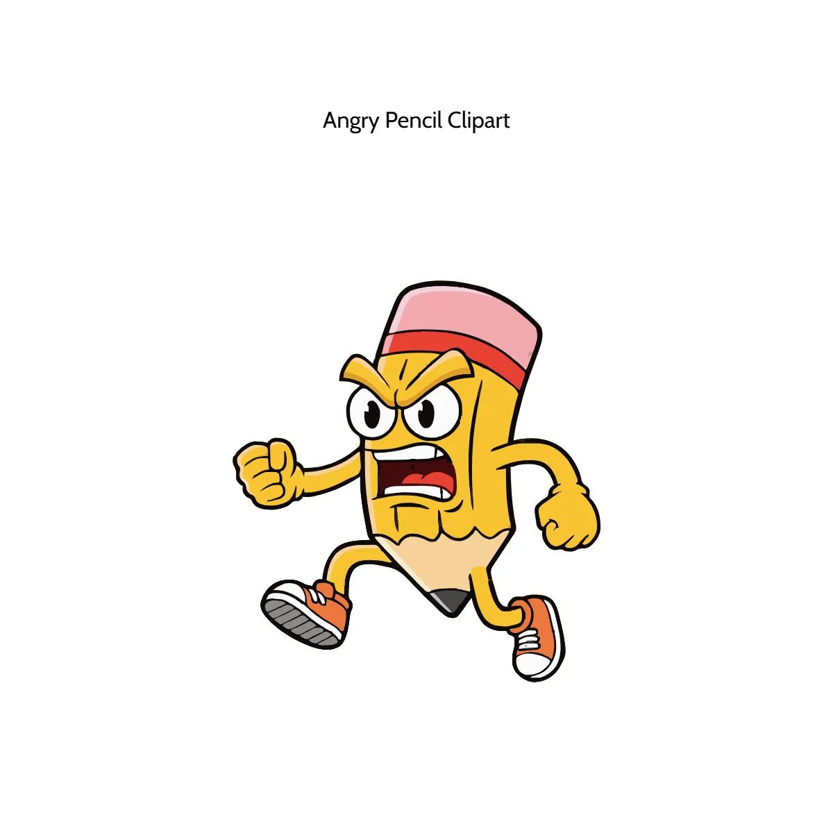 Free Angry Pencil Vector Clipart (PNG, SVG) to Edit Online