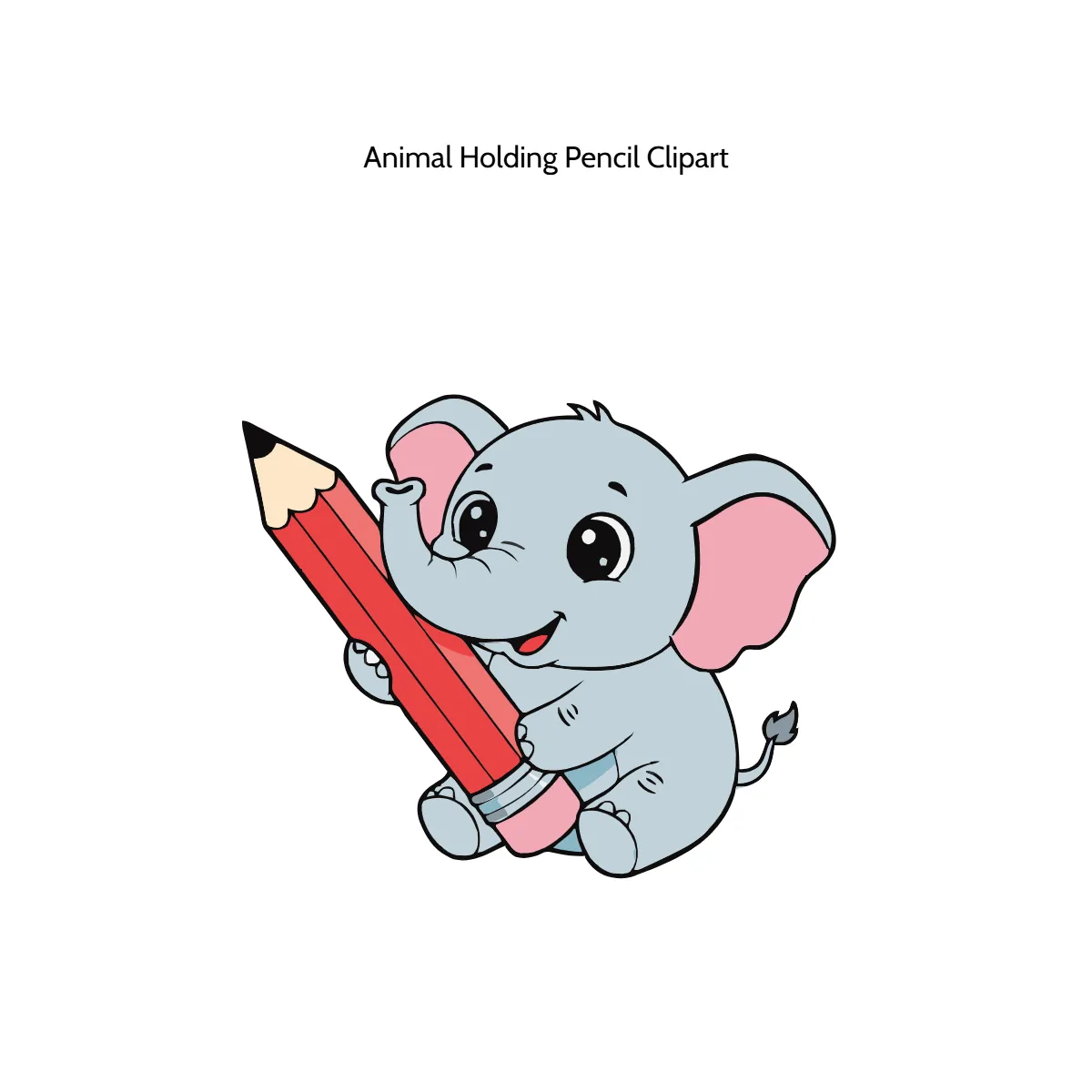 Free Animal Holding Pencil Vector Clipart (PNG, SVG) to Edit Online