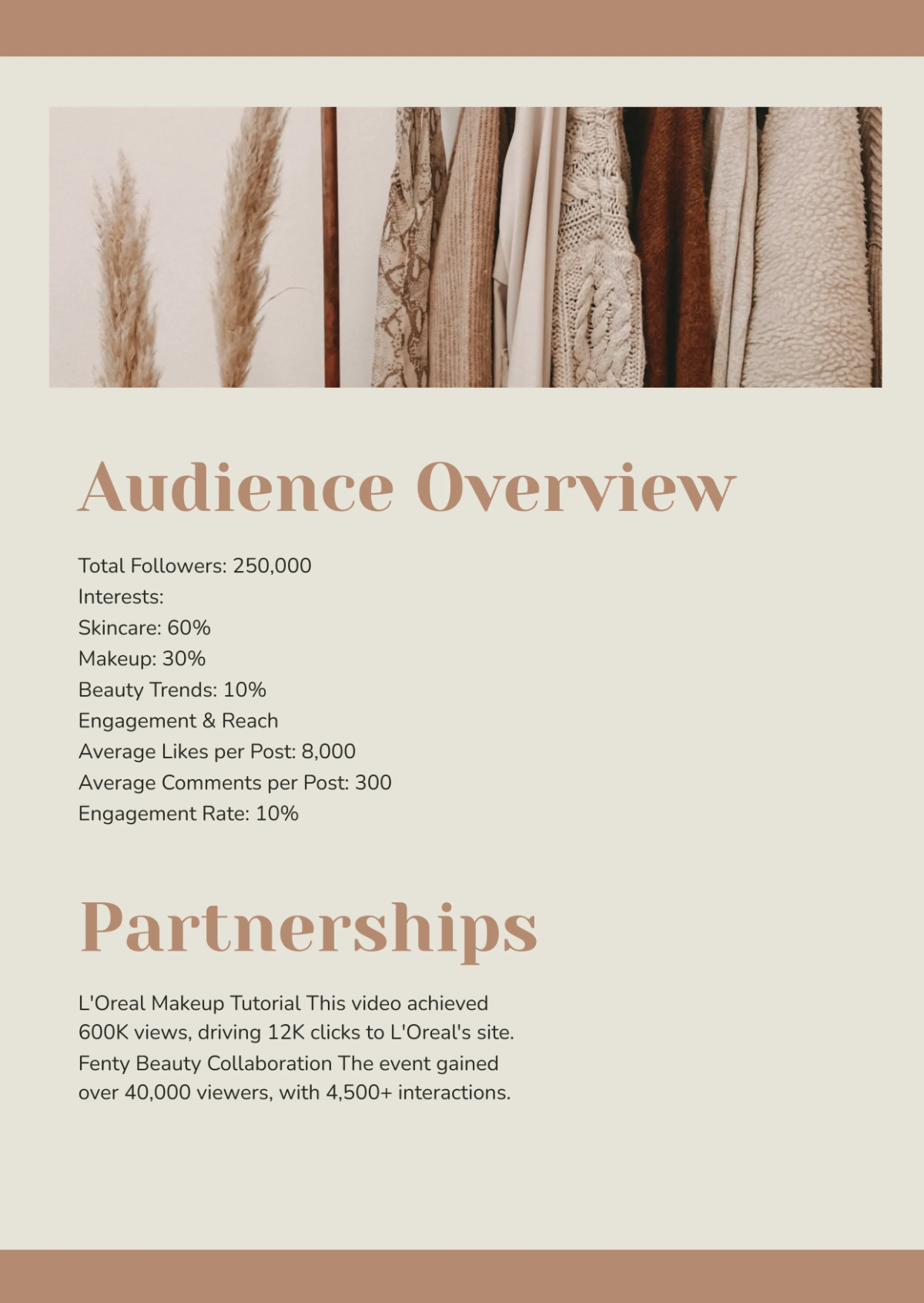 Free Beauty Media Kit Template to Edit Online