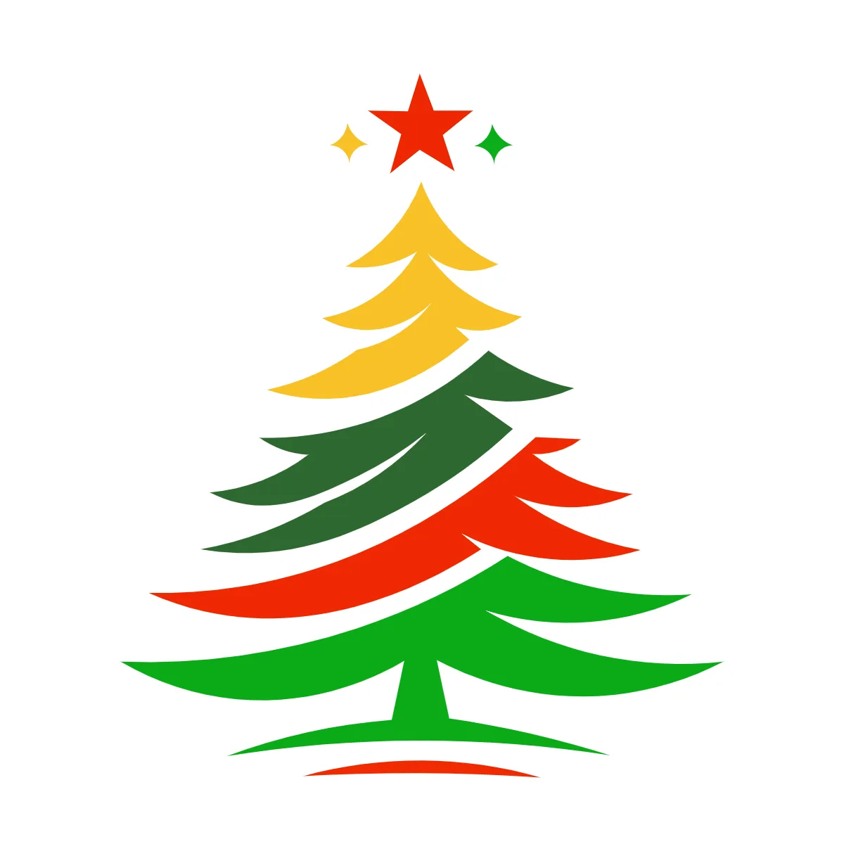 Free Simple Colorful Christmas Tree Clipart Template to Edit Online