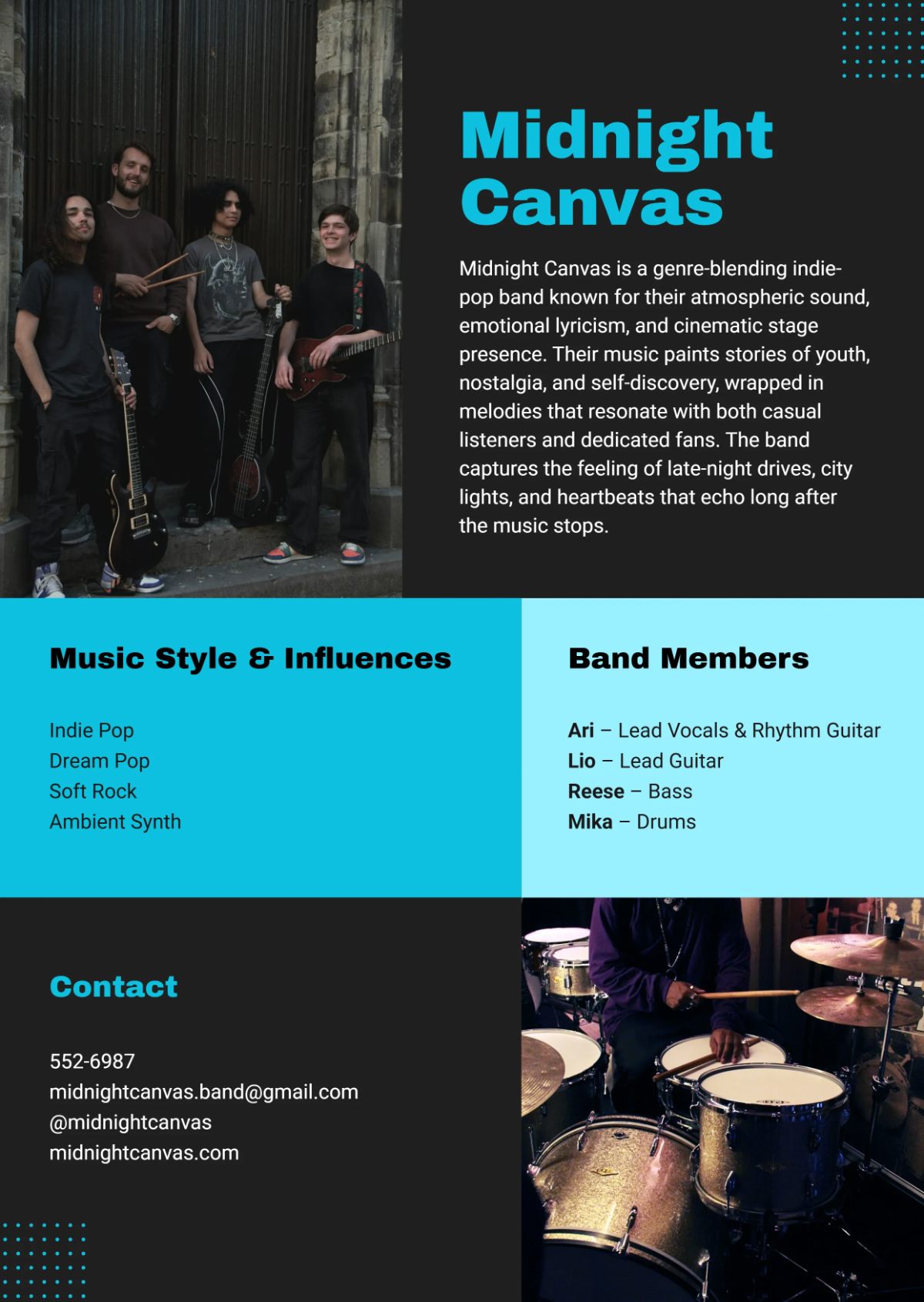 Free Band Media Kit Template to Edit Online