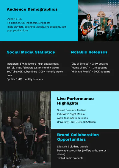 Free Band Media Kit Template to Edit Online