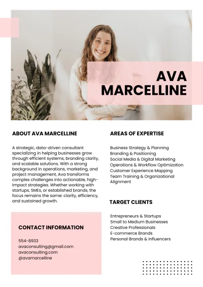 Free Consultant Media Kit Template to Edit Online