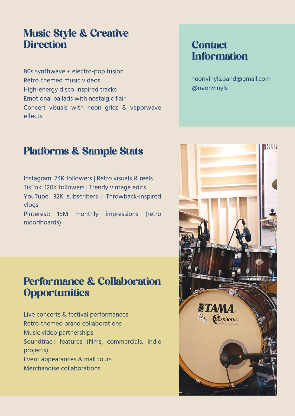 Free Retro Media Kit Template to Edit Online