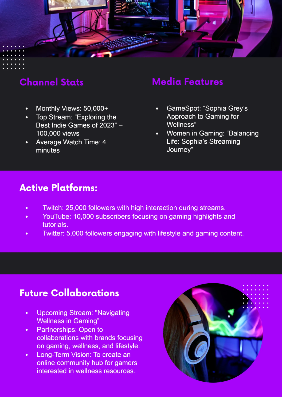 Free Streamer Media Kit Template to Edit Online