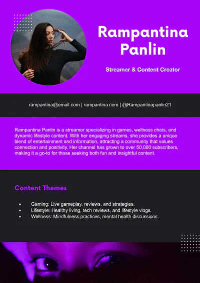Free Streamer Media Kit Template to Edit Online
