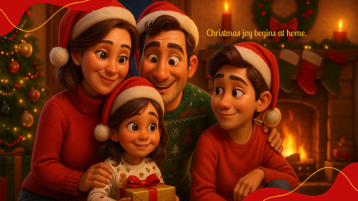 Free Christmas Family Aesthetic Background Template to Edit Online