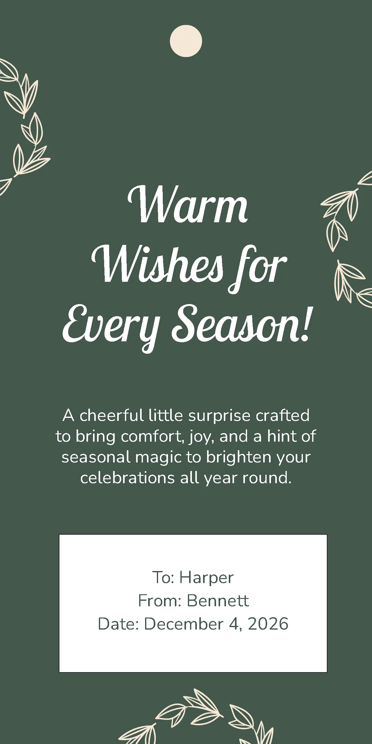 Free Seasonal Gift Tag Template to Edit Online