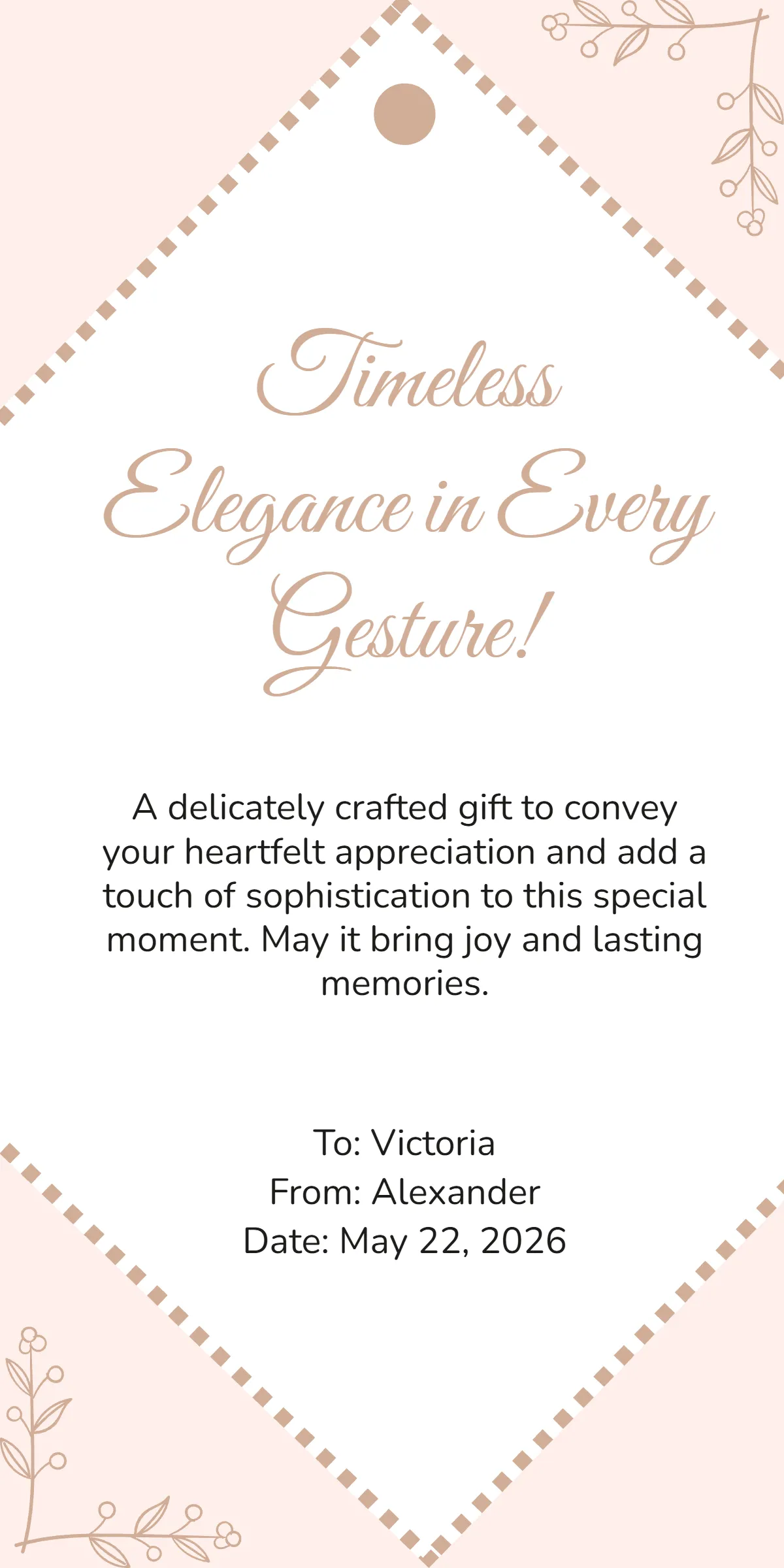 Free Elegant Gift Tag Template to Edit Online