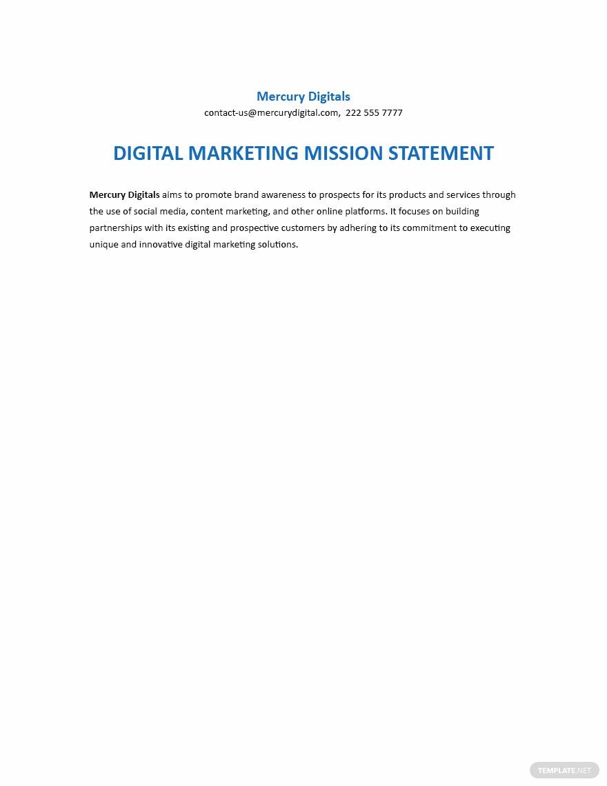 Mission Statement Sample For Food Business