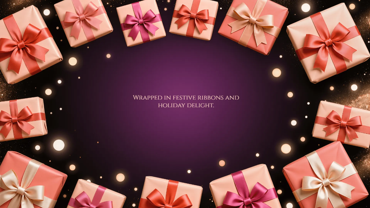 Free Aesthetic Christmas Ribbon Background Template to Edit Online