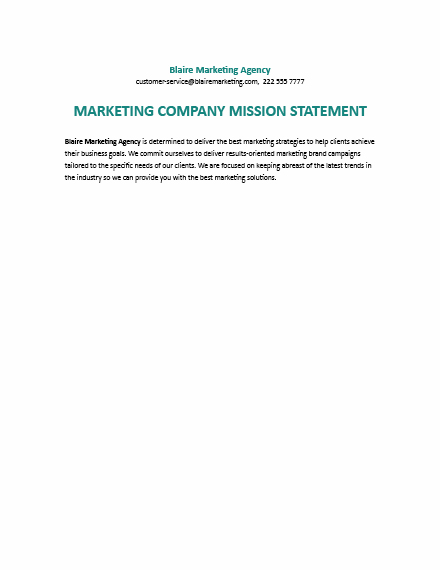 Mission Statement for Real Estate Development Company Template - Google ...