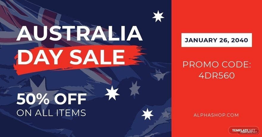 Free Australia Day Sale Promotion Facebook Post Template