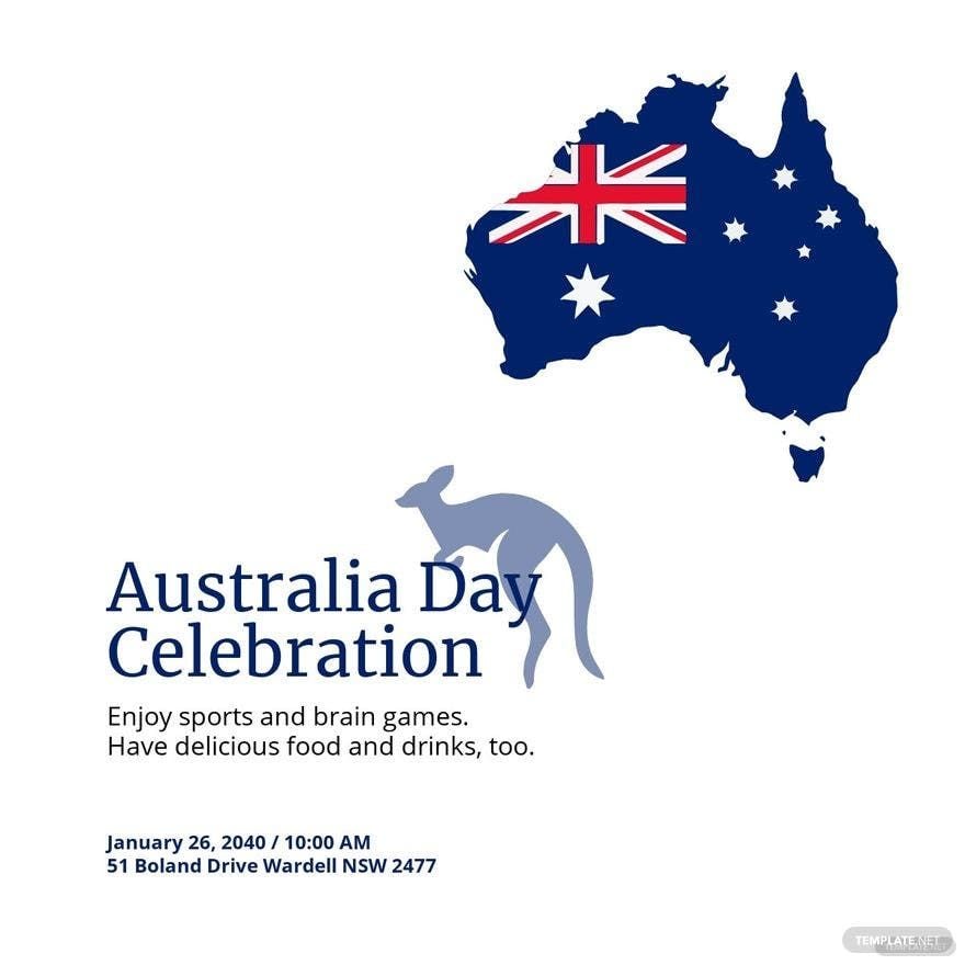 Free Australia Day Celebration Linkedin Post Template