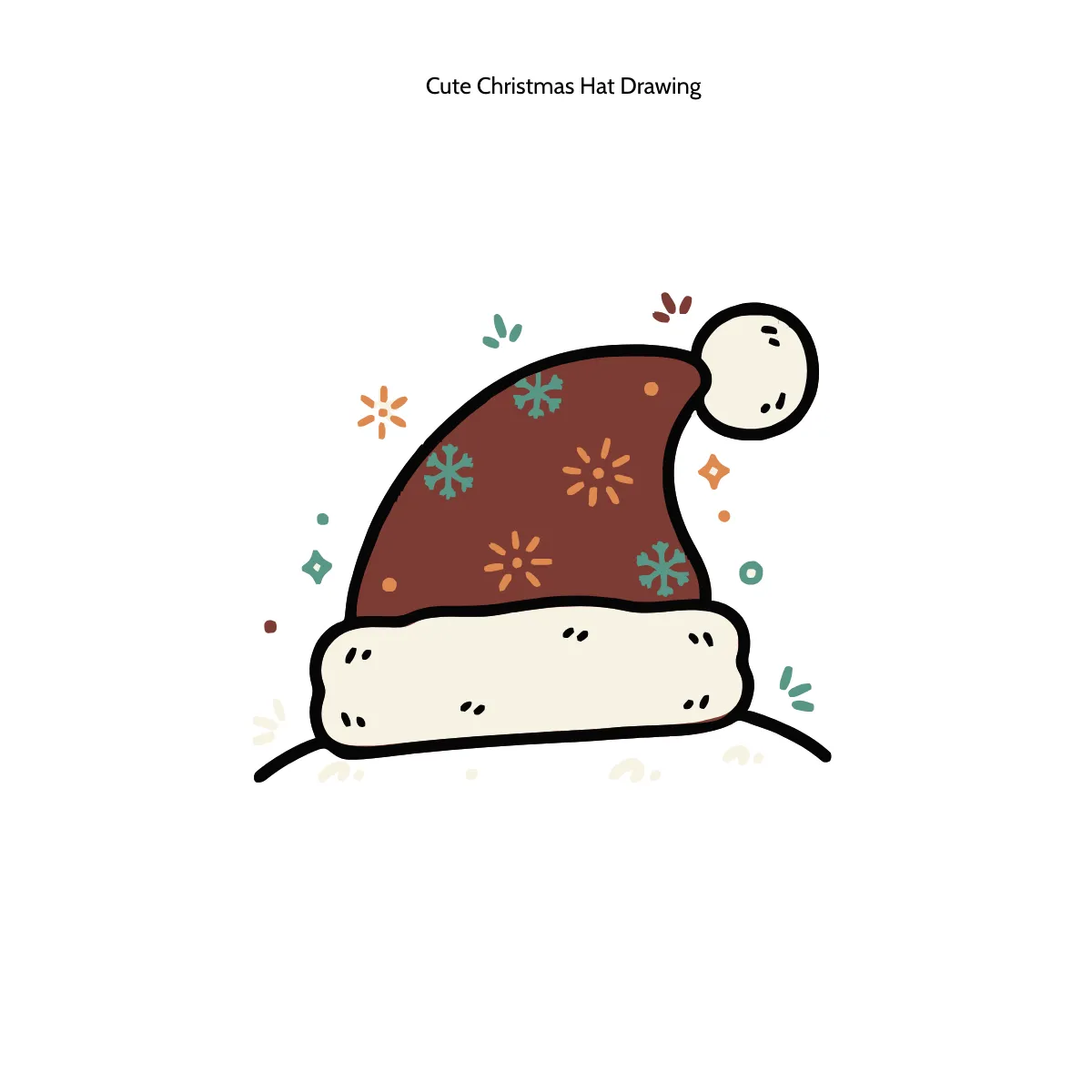 Free Cute Christmas Hat Drawing Template to Edit Online