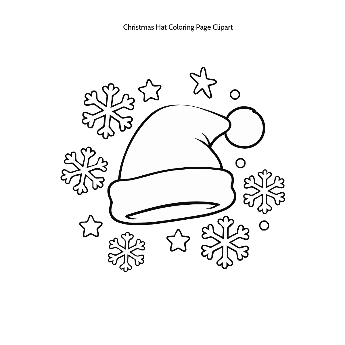 Free Christmas Hat Coloring Page Clipart Template to Edit Online