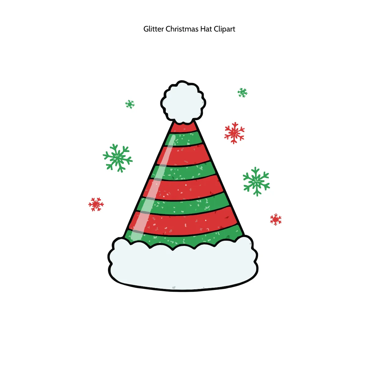 Free Glitter Christmas Hat Clipart Template to Edit Online