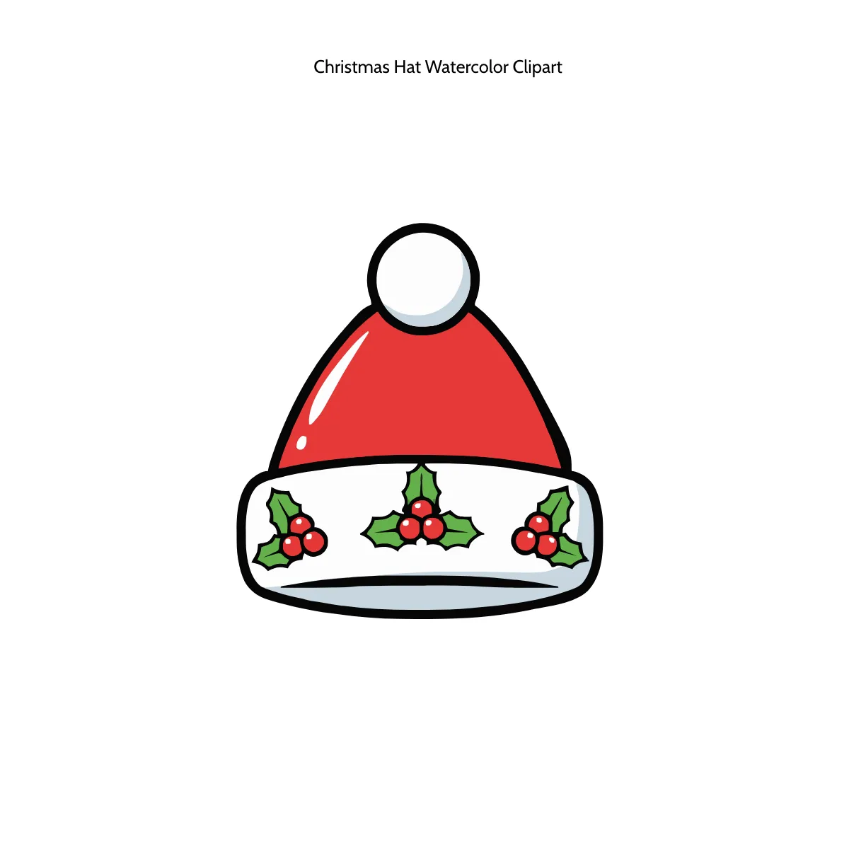 Free Christmas Hat Watercolor Clipart Template to Edit Online