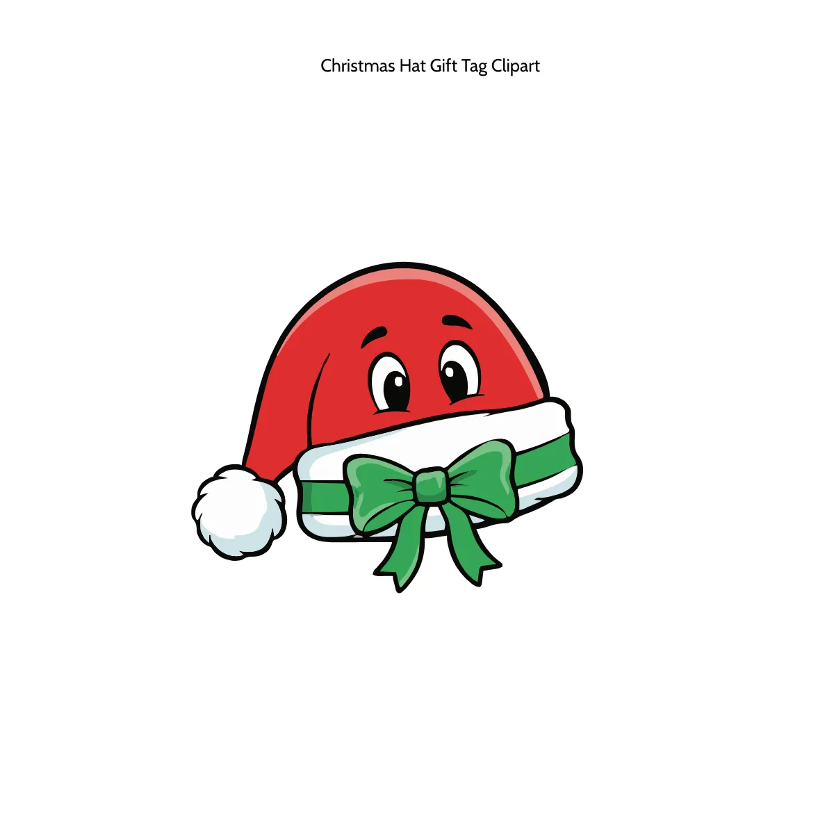 Free Christmas Hat Gift Tag Clipart Template to Edit Online
