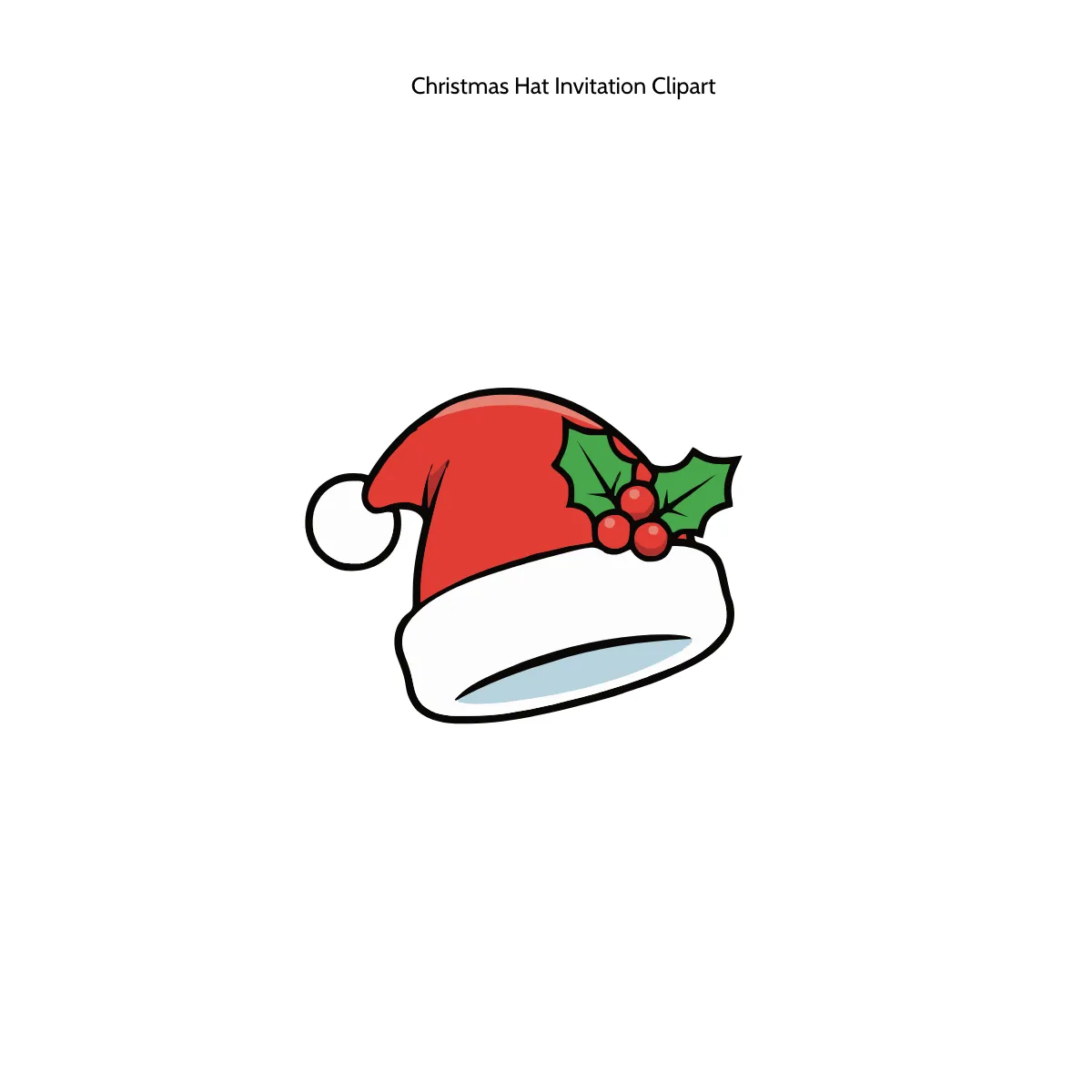 Free Christmas Hat Invitation Clipart Template to Edit Online
