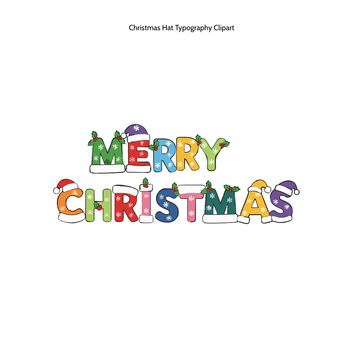 Free Christmas Hat Typography Clipart Template to Edit Online
