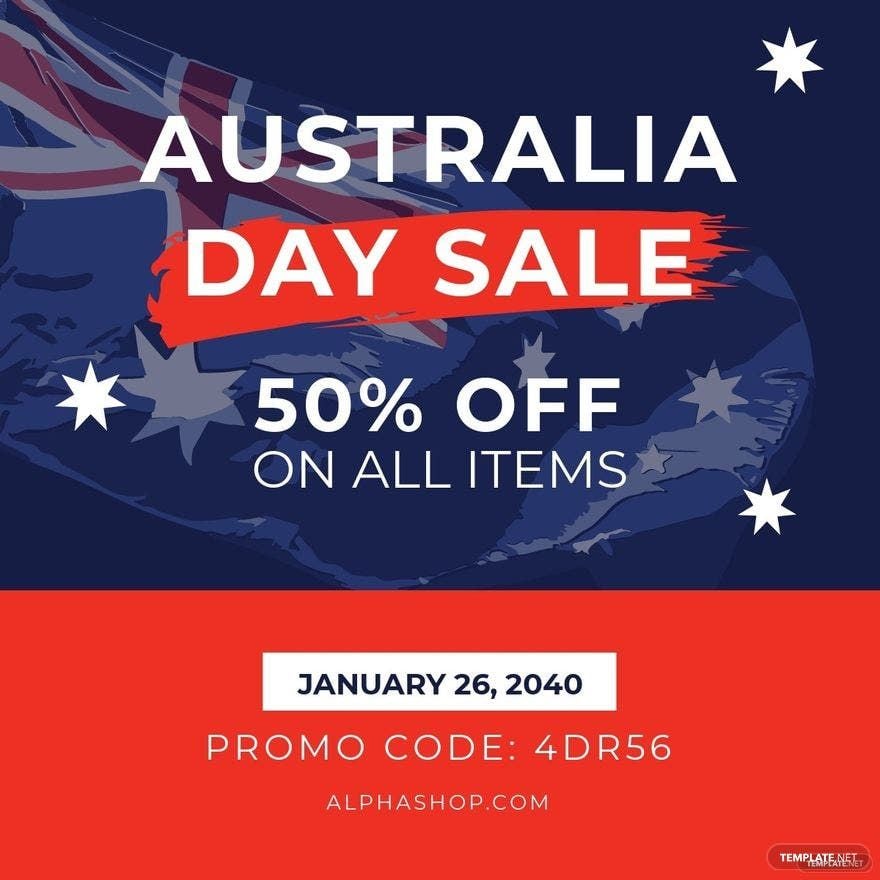 Free Australia Day Sale Promotion Linkedin Post Template