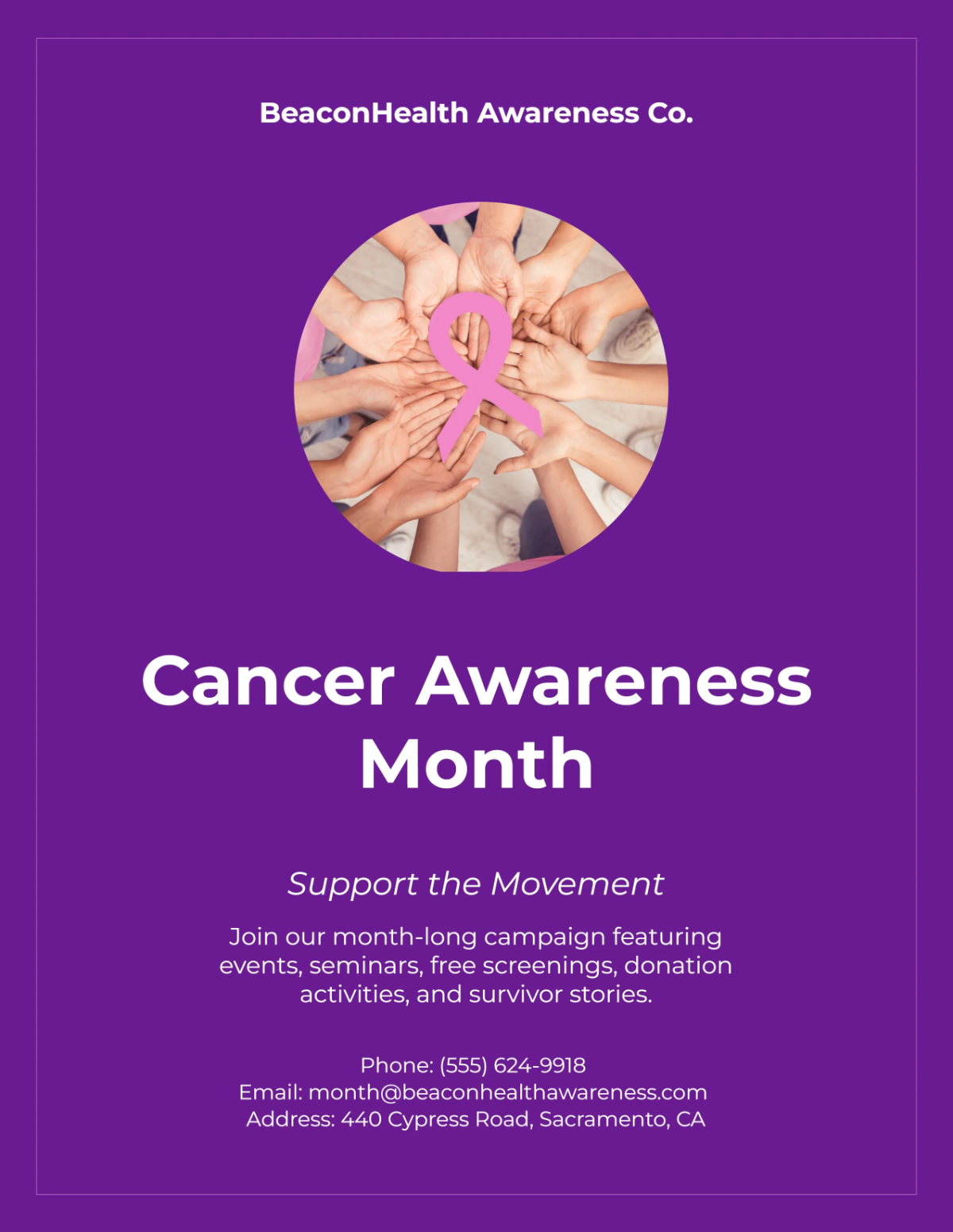 Free Awareness Month Cancer Flyer Template to Edit Online Free Awareness Month Cancer Flyer Template to Edit Online