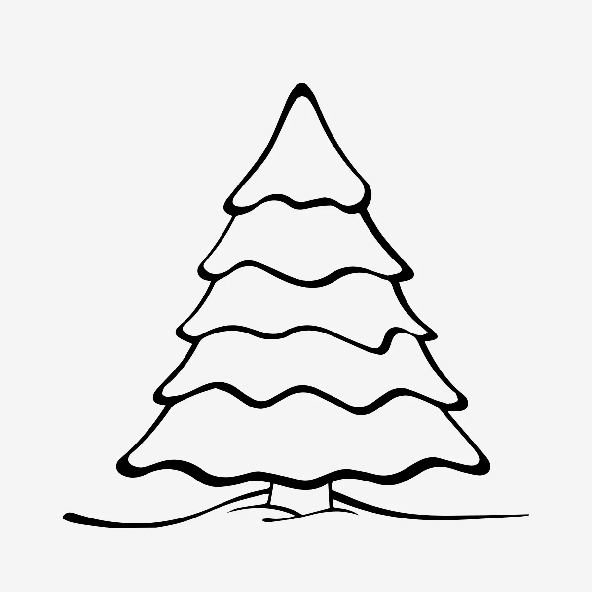 Free Outline Christmas Tree Clipart Template to Edit Online